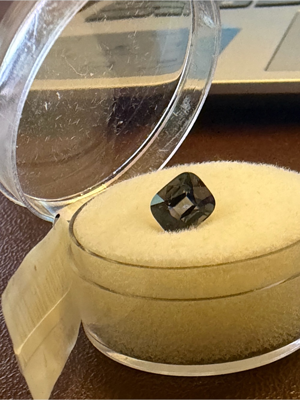 2.25 ct Gray Spinel Cushion Cut Loose Gemstone 7.7 x 6.6 mm, 1 Piece